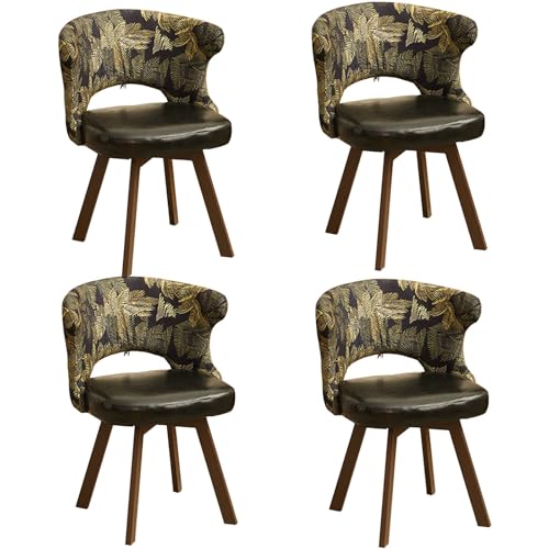 Swivel Dining Room Chairs, Rotating Velvet Upholstered Chair with Armrests and Hollow Backrest Solid Wood Legs 330lbs C 4pcs Swivel Dining Room Chairs, Rotating Velvet Upholstered Chair with Armrests and Hollow Backrest Solid Wood Legs 330lbs C 4pcs von HGTRH