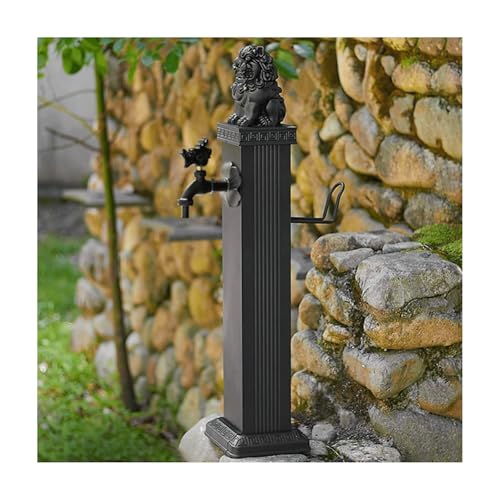 Freistehender, bodenmontierter Hydranten-Wasserhahn, vertikale quadratische Garten-Wassersäule mit drachenförmigem Wasserhahn, Frostschutzschlauchständer for den Außenbereich for die Terrasse(76x17cm) von HGTYDV2