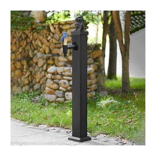 Quadratische vertikale Garten-Wassersäule, freistehender Schlauchständer for den Außenbereich mit verriegelbarem Wasserhahn, Frostschutz-Wasserhydrant for Terrasse, Hinterhof(116x17cm) von HGTYDV2