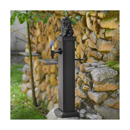 Quadratische vertikale Garten-Wassersäule, freistehender Schlauchständer for den Außenbereich mit verriegelbarem Wasserhahn, Frostschutz-Wasserhydrant for Terrasse, Hinterhof(76x17cm) von HGTYDV2