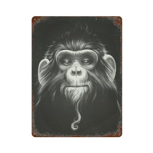 HGUXXURB Monkey Art Poster, Wanddekoration, Kunst, Metallblechposter, moderne Bar-Dekorationen, 40 x 30 cm HGUXXURB Monkey Art Poster, Wanddekoration, Kunst, Metallblechposter, moderne Bar-Dekorationen, 40 x 30 cm von HGUXXURB