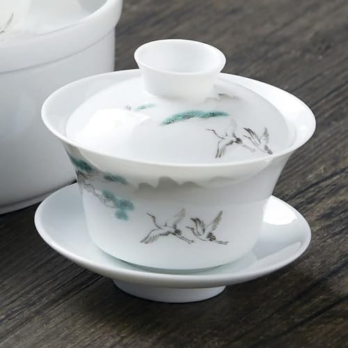 HGYEDA Chinesische Traditionen GAI Wan Tee-Set Bone China Tee-Sets Dehua Gaiwan Tee Porzellan Topf Set für Reisen schön von HGYEDA