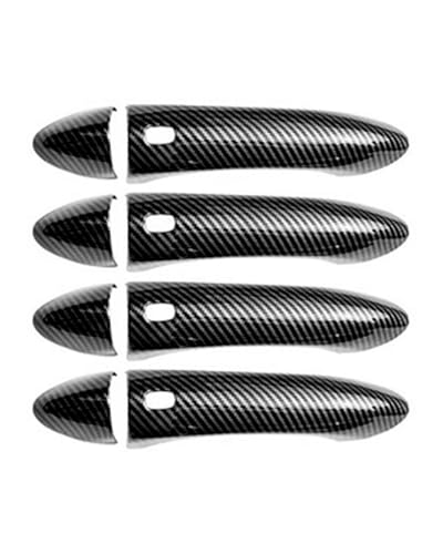 HGYFS5 Scratch Protection 4-fach Smart Türschutz-Set Für Buick Regal 2018-2023 Bohrungsfreie Griffleiste Mit Schalenabdeckung Außenzubehör Anti-Scratch Covers(Carbonfaser-Muster) von HGYFS5