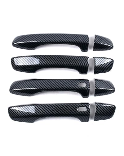 HGYFS5 Scratch Protection FÜR SEAT Tarraco KN2 2018-2023 Bohrlochfreie Doppelt Intelligente Türgriffabdeckung Kratzfester Umbausatz Anti-Scratch Covers(Carbonfaser-Muster) von HGYFS5