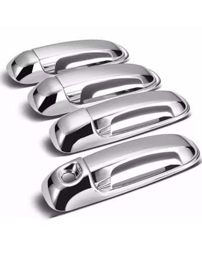 HGYFS5 Scratch Protection Kompatibel Mit Dodge RAM1500 2004-2024 Einloch Türgriff Chromleiste & Kratzfeste Türschalenzuggriff Schutzfolienset Anti-Scratch Covers(09-18 electroplating) von HGYFS5