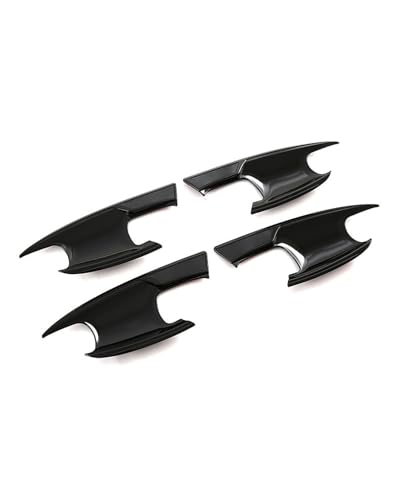 HGYFS5 Scratch Protection Kompatibel Mit MG Mulan MG4 2022-2024 Linkslenker Einzelloch Doppelsensoren Türgriffschale Kratzschutz Abdeckung Zubehör Anti-Scratch Covers(Blade door bowl bright black) von HGYFS5