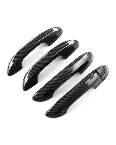 HGYFS5 Scratch Protection Kompatibel Mit MG Mulan MG4 2022-2024 Rechtslenker Einzelloch Doppelsensoren Türgriffschale Kratzschutz Abdeckung Zubehör Anti-Scratch Covers(Carbonfaser-Muster) von HGYFS5