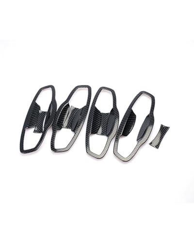 HGYFS5 Scratch Protection Kompatibel Mit NU7 2021-2023 Bohrungsfreie Doppelt Intelligente Türgriffabdeckung Kratzschutz Für Außentürschalen Anti-Scratch Covers(Door bowl carbon fiber pattern) von HGYFS5