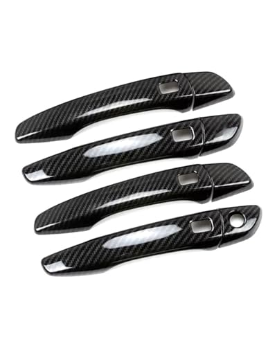 HGYFS5 Scratch Protection Kompatibel Mit Peugeot 2008 2020-2023 Einloch 4-Smart Türgriff Mit Dekorationsrahmen Und Schalenzieher Kratzschutz-Set Anti-Scratch Covers(Carbonfaser-Muster) von HGYFS5