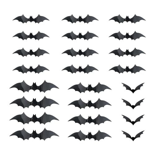 HGZHNAT 24pcs Led Glow Bat/Spiders Walsdeal, FüR Die Halloween Dekore, FüR Innen/Outdoor Party Beleuchtung PVC Bat/Spiders Wall Aufkleber von HGZHNAT