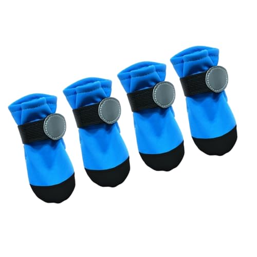 HGZHNAT 4pieces Hundepfotenschutz Wasserfeste Reflektierende Gummisäle Hundestiefel Für Kleine Hund Freien Freien Wanderschuhe Mit Reflektierender Hundeschuhe von HGZHNAT