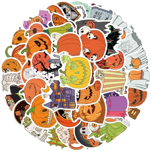 50pcs Halloween Sticker, Halloween Kürbisaufkleber, Wasserfeste Dekorative Aufkleber, Für Scrapbooking Journal Phone Case Laptop Gitarrenparty Dekorationden von HGZHNAT