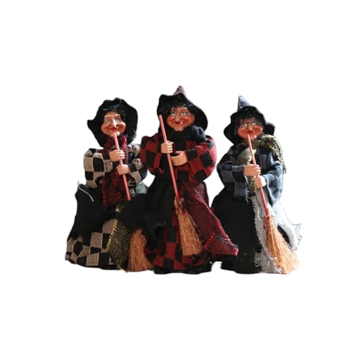 HGZHNAT 3pcs Stoff Witch Ornament Besen Witch Figur Dekoration Für Mantels Fenster Display Festival Home Dekoration Accessoire Figurine HGZHNAT 3pcs Stoff Witch Ornament Besen Witch Figur Dekoration Für Mantels Fenster Display Festival Home Dekoration Accessoire Figurine von HGZHNAT