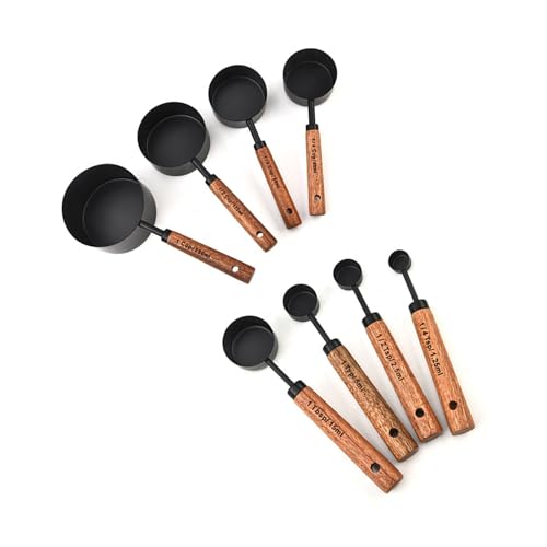 HGZHNAT 8pcs Edelstahl Stähle Messkaffee Schaufeln Tasse Esslöffel Messlöffel Küchenwerkzeug Einfach Zu Reinigen Edelstahl Löffel Backwerkzeug von HGZHNAT