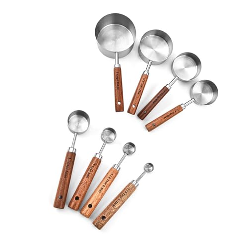 HGZHNAT 8pcs Edelstahl Stähle Messkaffee Schaufeln Tasse Esslöffel Messlöffel Küchenwerkzeug Einfach Zu Reinigen Edelstahl Löffel Backwerkzeug von HGZHNAT
