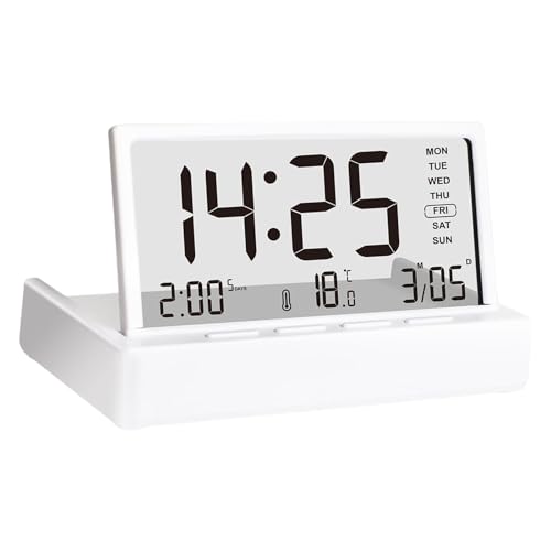 HGZHNAT Digitaler Wecker Faltbares Design Mit Temperaturdatum Anzeige Energieeffiziente LCD Snoozes Timer Für Startseite. Verwenden Sie Kompakte Faltbare Digitale Uhr Für Die Reise von HGZHNAT