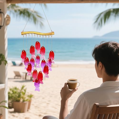 HGZHNAT Handgefertigte Eisen Und Glaswinde Mit Wetterfestem Außenverzierern Für Patios Balkone Einzigartige Künstlerische Wind Glockenspiele von HGZHNAT