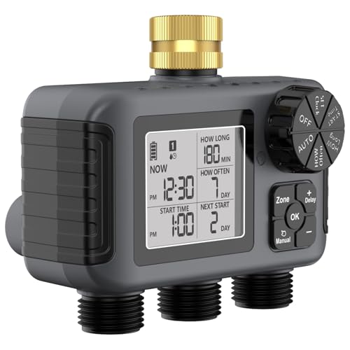 HGZHNAT Intelligenter Gartenbewäs Serungs Controller, Doppelschlauch Programmierbares Wasserversorgungssystem Mit Klarem LED, Display Färterfestautomatischem BewosserungSystem Garten Garten von HGZHNAT