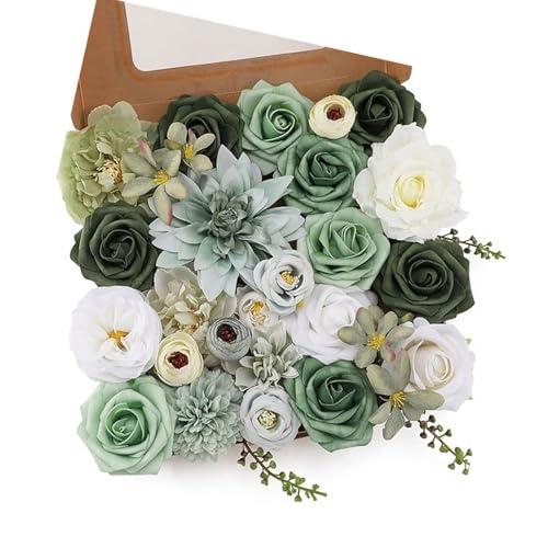 HGZHNAT Künstliche Blumenblatt Set Mit Stielen Für Hochzeitsstraußbäume Basteldekoration Dekorative Blumen Simulierte Blumen Wanddekoration von HGZHNAT