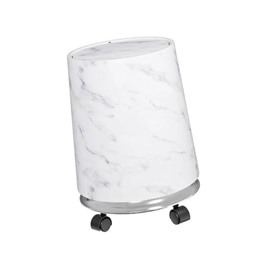 HGZHNAT Mülleimer Küche, Eleganter Marmor Strukturierte Doppelte Schicht Abfallbehälter, 2.1Gallon Bad Büro Küche Mülleimer Herausnehmbarer Innerer Eimer Kleine-r Mülleimer von HGZHNAT