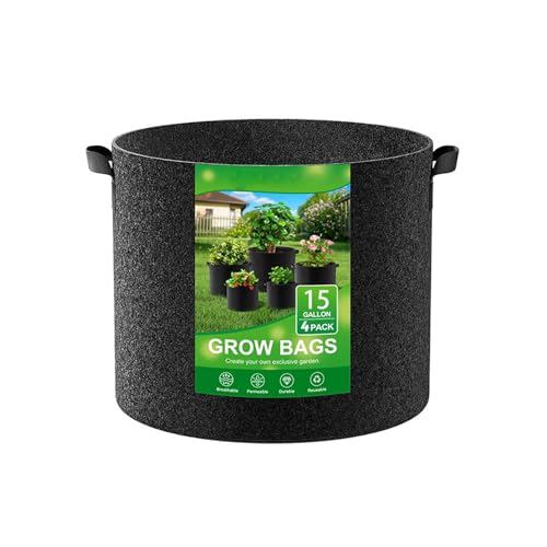HGZHNAT Nicht Verwobene Pflanzenbehälter 4pcs Set Verstärkte Wachstumstaschen Die Belüftentöpfe Verbessern Geeignet Für Bio Gartengarten Atmungsaktiv von HGZHNAT