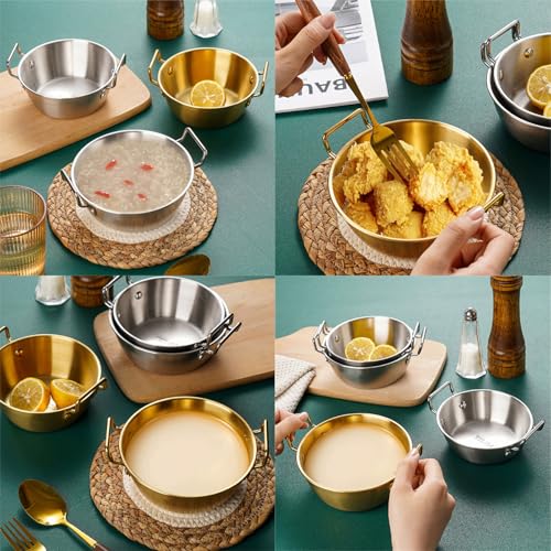 Packung Mit 4 Eleganten Goldenen Oder Silbernen Edelstahlschalen Mit Doppeltem Ideal Für Restaurants Und Heimnutzung Packung Mit 4 Eleganten Goldenen Oder Silbernen Edelstahlschalen Mit Doppeltem Ideal Für Restaurants Und Heimnutzung von HGZHNAT