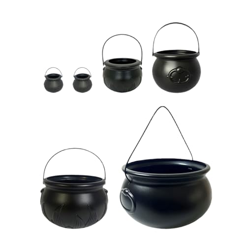 HGZHNAT Set Von 6 Halloween Tricks Oder Behandlung, Hexenkessel, Süßigkeitenkessel, Von Süßigkeitenhaltern Schüssel Schwarze Hexenkessel, Eimer Mittelstücke Dekoration Für Kinder Hexenpartyzubehör HGZHNAT Set Von 6 Halloween Tricks Oder Behandlung, Hexenkessel, Süßigkeitenkessel, Von Süßigkeitenhaltern Schüssel Schwarze Hexenkessel, Eimer Mittelstücke Dekoration Für Kinder Hexenpartyzubehör von HGZHNAT