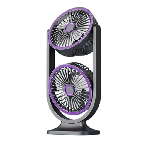 HGZHNAT USB Wiederaufladbare Tischlüfungskühlgerät Tragbarer Doppelkopfkühlungslüfter Für Haus Freien Für Haus Freien In Der Außenreiseschule USB Powered Double Head Desktop von HGZHNAT