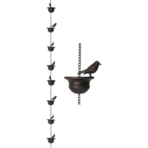 HGZHNAT Vintage Trend Regenwasserfängerkette Mit Hummingbird Für Outdoor Downspout Gartenschuppen Dekoration Dekorativer Regenkette Für Dachrinnen von HGZHNAT
