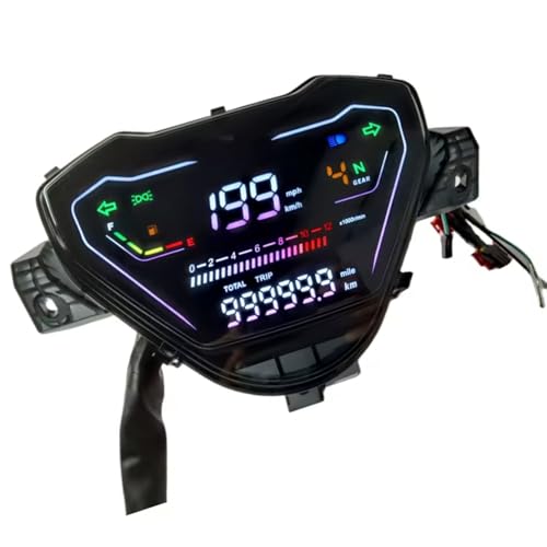 HGZHNAT Hoher Genauigkeit Schocksicherer Motorraddrehströme Digitale Anzeige Kilometerzähler, Mit IP67 Wasserwiderstand Und Klarer LCD Bildschirm Motorradmesser Installation von HGZHNAT