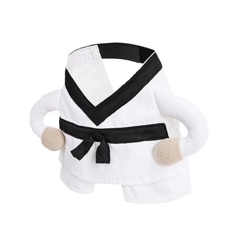 HGZHNAT Hunde Martial Arts Kostüm Easy Wear Design Haustier Kungfu Cosplay Kleidung Für Kleine Rassen Haustier Halloween Themen Party Kear Hundekostüm von HGZHNAT
