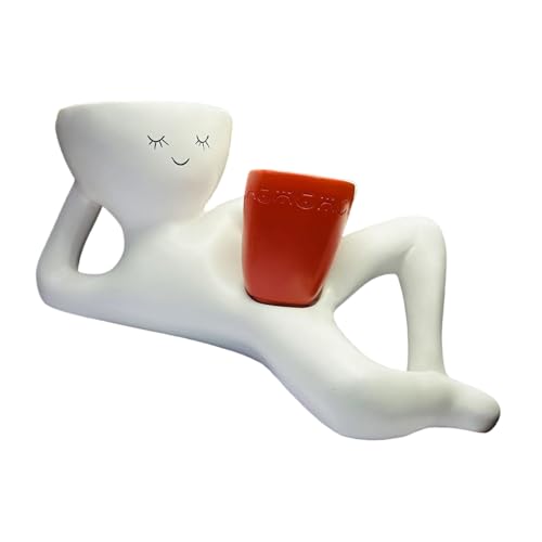 Künstlerische Kleine Blumentöpfe Mit Faulen Mann Design Sukkulenten Pflanzenhalter Moderne Desktop Dekore Für Arbeitsbereiche In Innenräumen Harz Succulents Topf von HGZHNAT