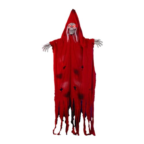 Sound Aktiviert Halloweens Skelett Specter Dekoration, Animierter Skelettgespenstdekoration Mit Leuchtendem Augenklang, Aktivierte Unheimliche Requisiten Für Innen Freien von HGZHNAT