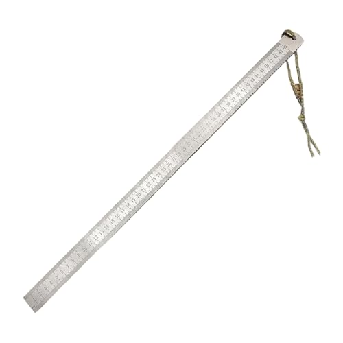Stahllineal, Lineal Metall, Hochleistungs-lineal (maßeinheit: Zoll Und Cm), Multifunktionales Herrscher Gerade, Kanten Messwerkzeug 50 Cm 20 Zoll Gerade Lineal, Edelstahl Mit Multifunktionalem Design von HGZHNAT