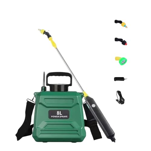 HGZHNAT Wiederaufladbare 8L Garten Sprühstoff Sprühstange 4 Sprühemuster Ergonomische Schulterunterstützung Für Outdoor Garten US ERTWEISE Sprühstoffstab von HGZHNAT