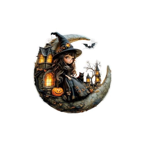 Witch Window Hanging Sun Catcher, Vintage Sonnenfänger Aus Acryl Mit Mond Und Hexe, Personalisierte Hexe Fenster Hängende Dekoration, Für Außenverwaltung Verwenden Sie Hängende Halloween Dekorationen Witch Window Hanging Sun Catcher, Vintage Sonnenfänger Aus Acryl Mit Mond Und Hexe, Personalisierte Hexe Fenster Hängende Dekoration, Für Außenverwaltung Verwenden Sie Hängende Halloween Dekorationen von HGZHNAT