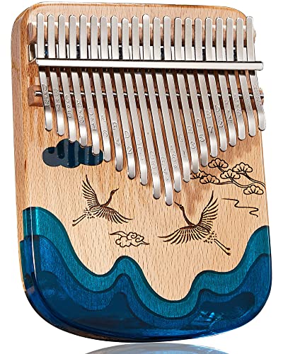 HH-CC Kalimba Daumenklaviere 21 Tasten Premium Buchenharz Spleißplatte Typ Kalimba Traditionelle Musikinstrumente Tragbares Geschenk für Kinder Erwachsene Anfänger von HH-CC