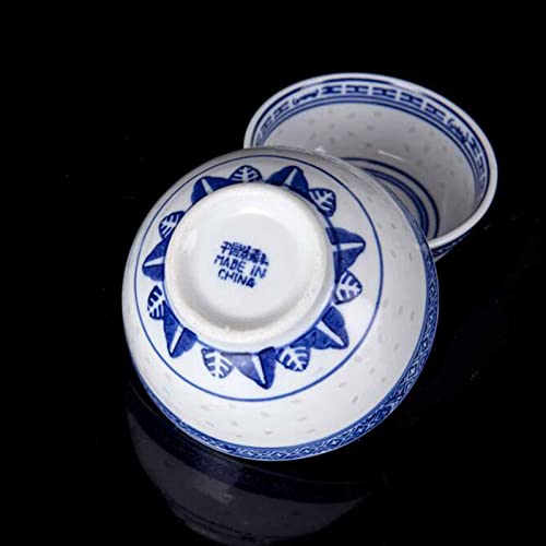 HH-CC Schalen-Set mit 6 kleinen asiatischen chinesischen Porzellan-dekorierten blauen und weißen Reisschalen Schalendurchmesser & tiefes Keramik-Reismuster Garantierte Qualität,6 in/15.5CM HH-CC Schalen-Set mit 6 kleinen asiatischen chinesischen Porzellan-dekorierten blauen und weißen Reisschalen Schalendurchmesser & tiefes Keramik-Reismuster Garantierte Qualität,6 in/15.5CM von HH-CC