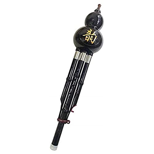 Hulusi Holzblasinstrument mit chinesischem Knoten, traditionelles chinesisches Instrument Hulusi Kürbisflöte Flaschenkürbis Seidenharz Material für Anfänger Musikliebhaber,B Key von HH-CC