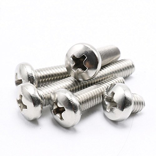 # 4–40 Phillips Pan Head Maschine Schrauben, Edelstahl, Vollgewinde, rechte Hand, 100 Stück, silber von HH FASTENERS