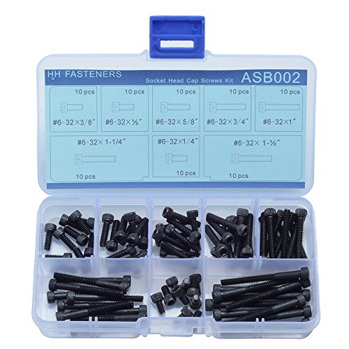 # 6–32 UNC 12,9 Legierung Stahl Innensechskant Kopf Gap Schrauben Sortiment Set, 80 von HH FASTENERS