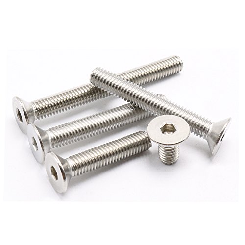 #6–32 UNC flache Senkkopfschrauben, 100 Stück, Edelstahl, Vollgewinde, rechte Hand, silber von HH FASTENERS