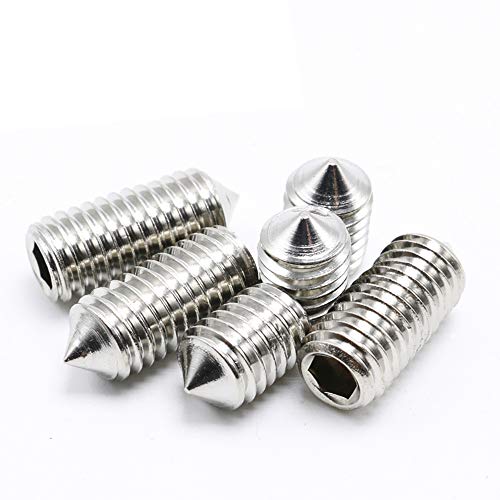 M2 Gewindestifte mit Innensechskant-Gewindestift, 100 Stück M2 x 5mm silber von HH FASTENERS