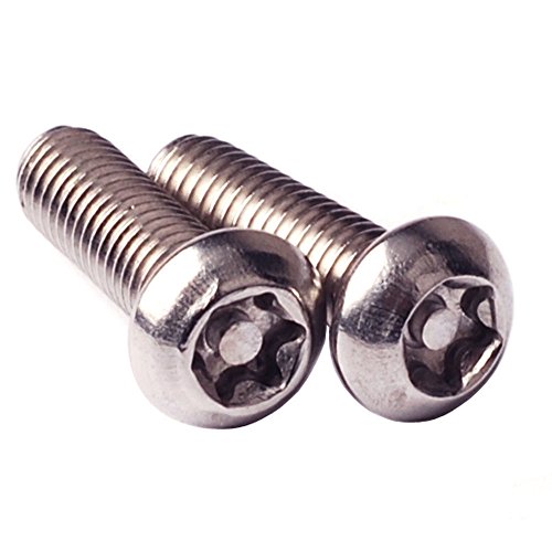 M3 x 5 mm Button Head Tamper Resistant Torx Security Schrauben, Edelstahl, Vollgewinde, riight Hand, pin-in-star Drive, PK 100 von HH FASTENERS
