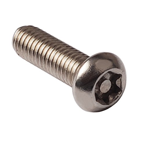 M6 x 25 mm Pin in Head Torx Schrauben, 304 Edelstahl Pin Torx Button Head Sicherheit Schrauben, rechte Hand Threads, metrisches, 20 Teile von HH FASTENERS