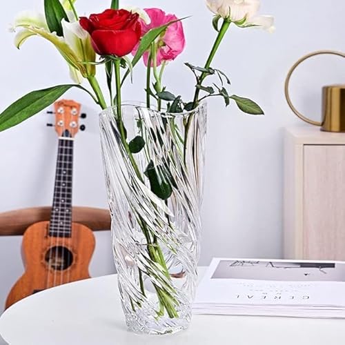 HH HALLO HOME Blumen Vase Glas, Kristallvase Blumenvase Glasvasen, Designvase schwere Vase für Volumenstreuße perfekt für Hochzeit Geburtstage und andere Anlässe geeignet für jeden Raum von HH HALLO HOME
