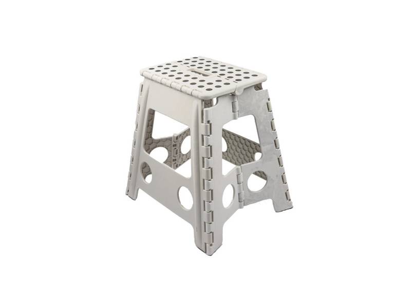 HH-Haushalt Klapptritt XL Klapphocker, Klapptritt, Tritthocker Weiß Faltbar H 40cm bis 150KG von HH-Haushalt