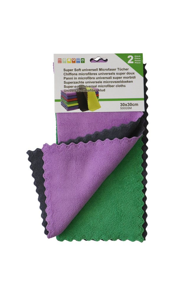 HH-Haushalt Microfaser-Tücher mit weicher Struktur 30 x 30 cm, 2er Set Reinigungstücher HH-Haushalt Microfaser-Tücher mit weicher Struktur 30 x 30 cm, 2er Set Reinigungstücher von HH-Haushalt