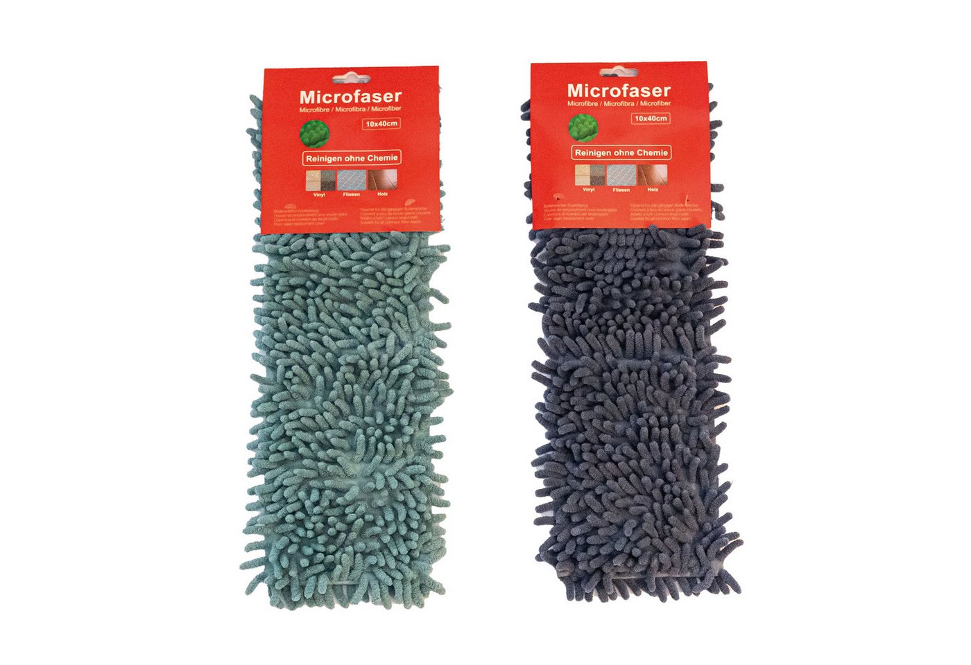 HH-Haushalt Reinigungs-Set Bodenwischer Ersatzbezug 2er Set (Türkis und Blau), 10 x 40 cm von HH-Haushalt