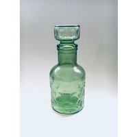 Empoli Pinched Hellgrüne Glas Dekanter Flasche Mit Stopper, Italien 1960Er Jahre von HHArtdesignBE